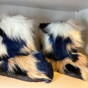 Furry Multicolor Boots